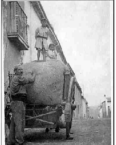 Carro De Cal Seca Al Carrer De Dalt Anys 50
